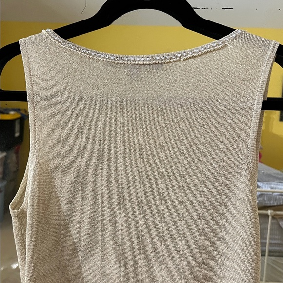 Metallic Sweater Set with Beading Carmen Marc Valvo Collection Size L - Picture 7 of 10